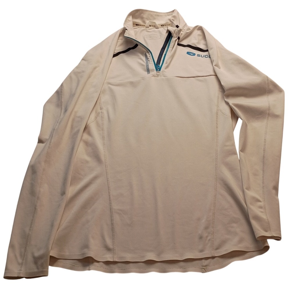 Sugoi Cycling Jersey Women's 1/4 Zip Performance Top Large White Athletic Shirt